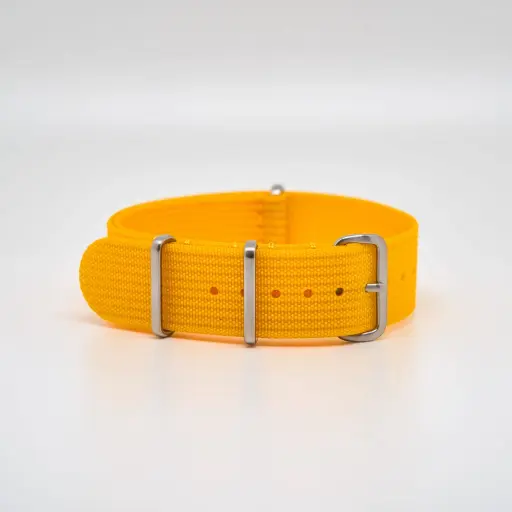 Bracelet de montre Nato en nylon côtelé jaune